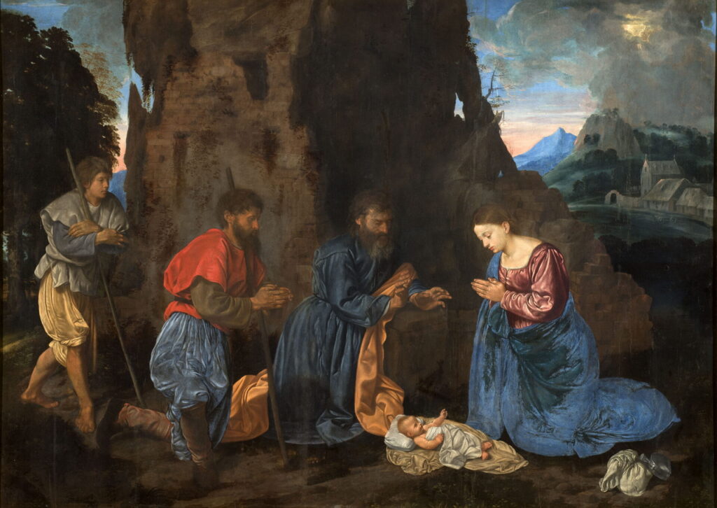 Giovan Girolamo Savoldo (Brescia (?), 1480/1485 circa–Venezia, post 1548), Adorazione dei pastori, 1522-1523, olio su tavola, Torino, Musei Reali – Galleria Sabauda; ©Musei Reali di Torino